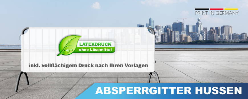Absperrgitter Hussen Absperrgitter Hussen für Mannheimergitter und Mannesmanngitter bedruckt aus Frontlit oder Mesh-Netzplane