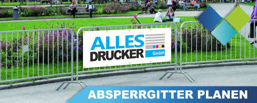 Absperrgitter Plane Absperrgitter Planen bedruckt aus Frontlit oder Mesh-Netzplane