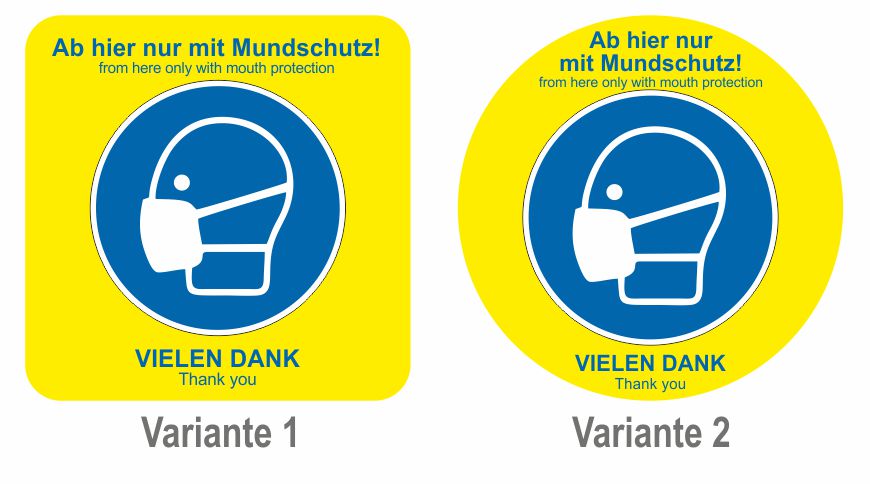 Varianten der Mundschutz Aufkleber Mundschutz benutzen Aufkleber - Varianten