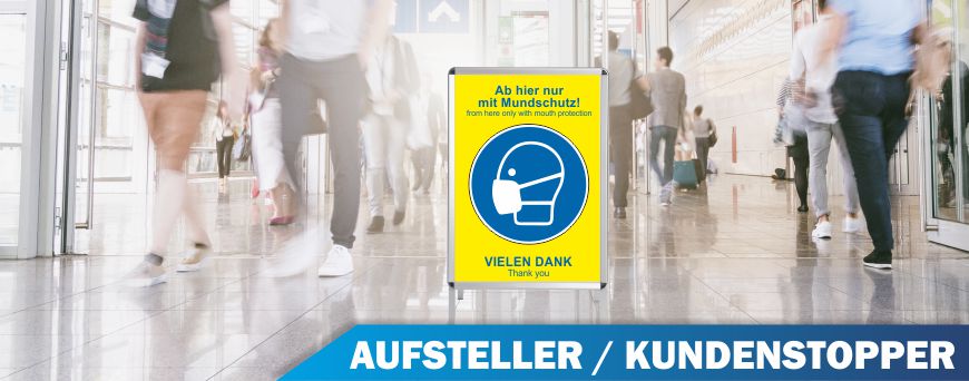 Mundschutz benutzen Aufsteller Corona Prävention - Aufsteller Mundschutz benutzen