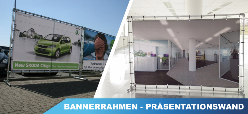 Bannerwand Präsentationswand freistehende Aluminium Bannerwand zum Einspannen von Werbebanner