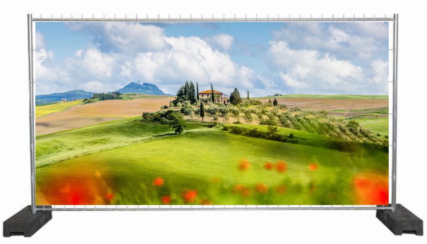Dekobanner mit Toskana Landschaft / Sichtschutzbanner