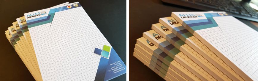 Blöcke DIN A5 Blöcke mit Leimbindung DIN A5 mit 50 Blatt von der Allesdrucker GmbH