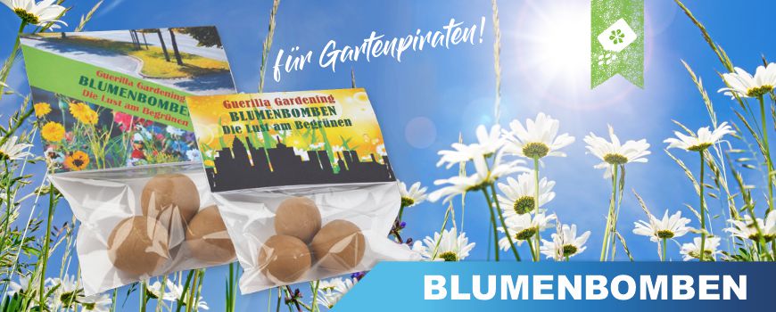 Blumenbomben für Guerilla Gardening Blumenbomben mit bedruckter Klappkarte - für Guerilla Gardening