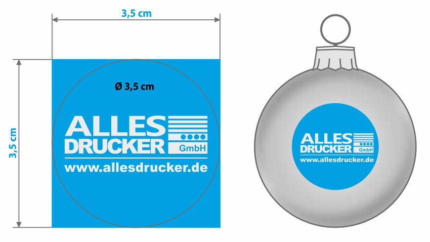 Weihnachtskugeln mit logodruck Merkblatt für Weihnachtskugeln mit Logodruck