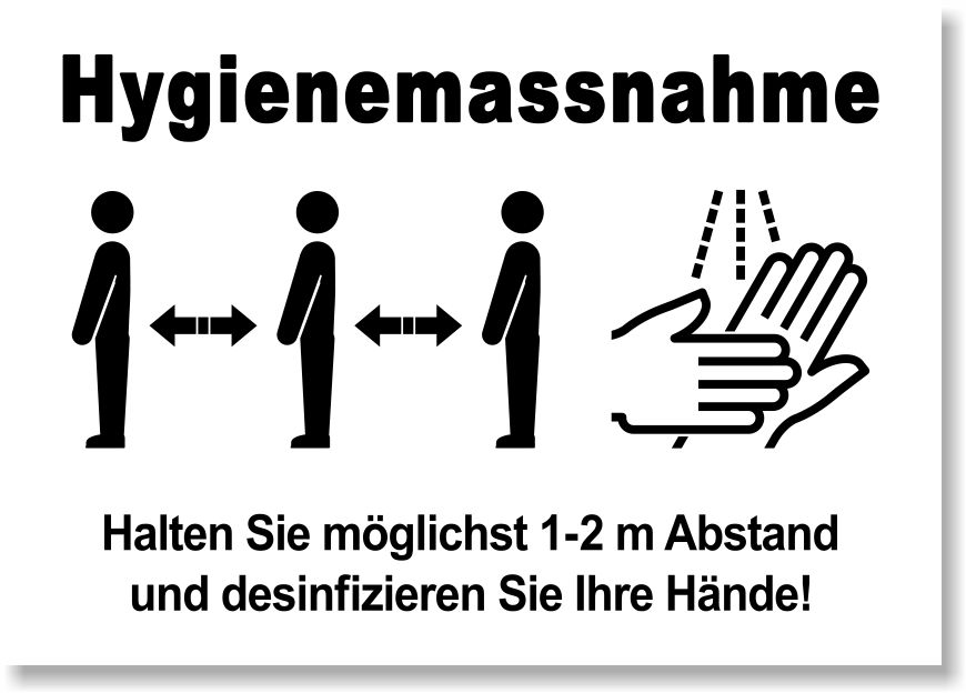 Hygienemaßnahmen Hinweisschild Corona Prävention Hinweisschild für Hygienemaßnahmen