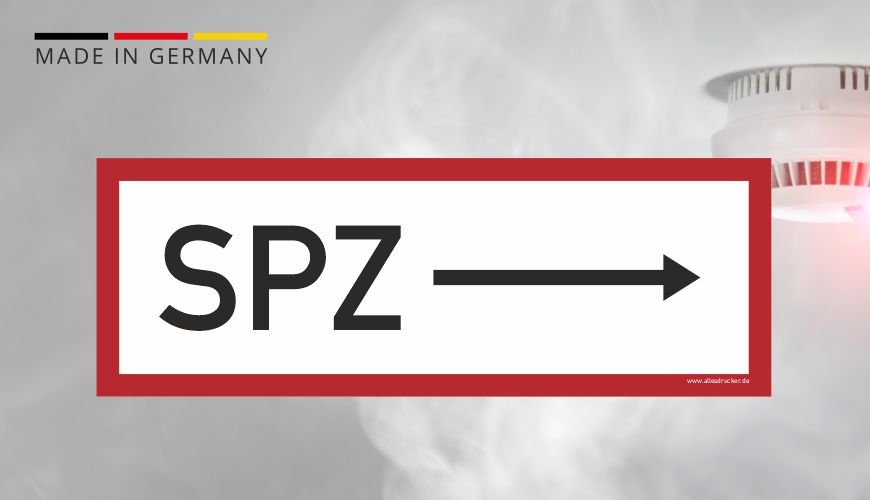 Brandschutzzeichen - SPZ (Sprinklerzentrale) rechtsweisend - nach DIN EN 7010