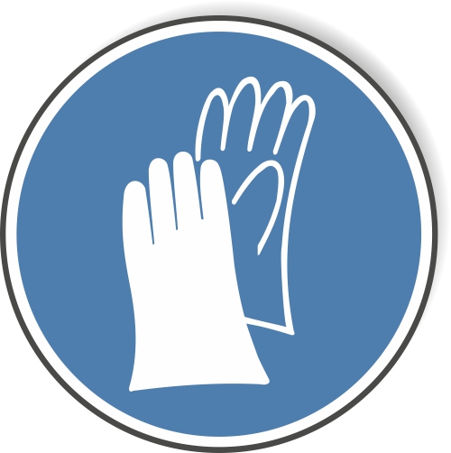 Gebotsschild aus Aluverbund - Handschuhe benutzen