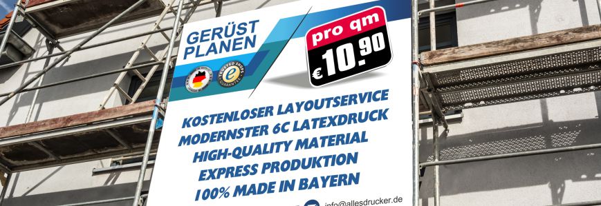 Gerüstplanen Gerüstplanen bedruckt an Baugerüst