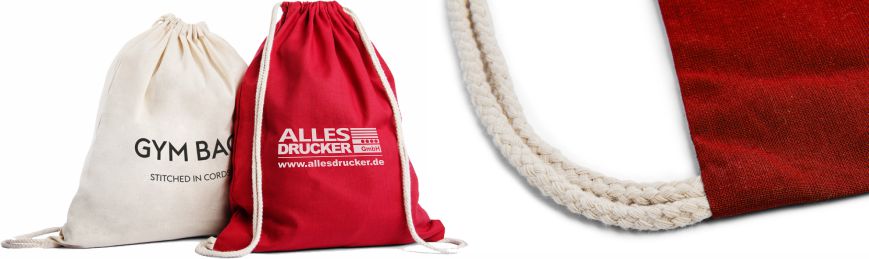 Turnbeutel Druck Details Details der bedruckten Turnbeutel