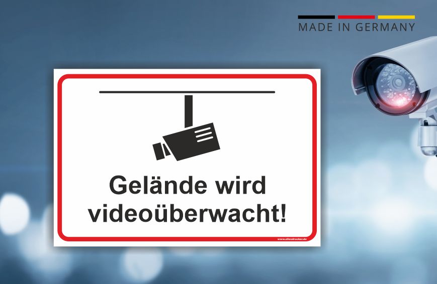 Videoüberwachung Schild - Gelände wird videoüberwacht!