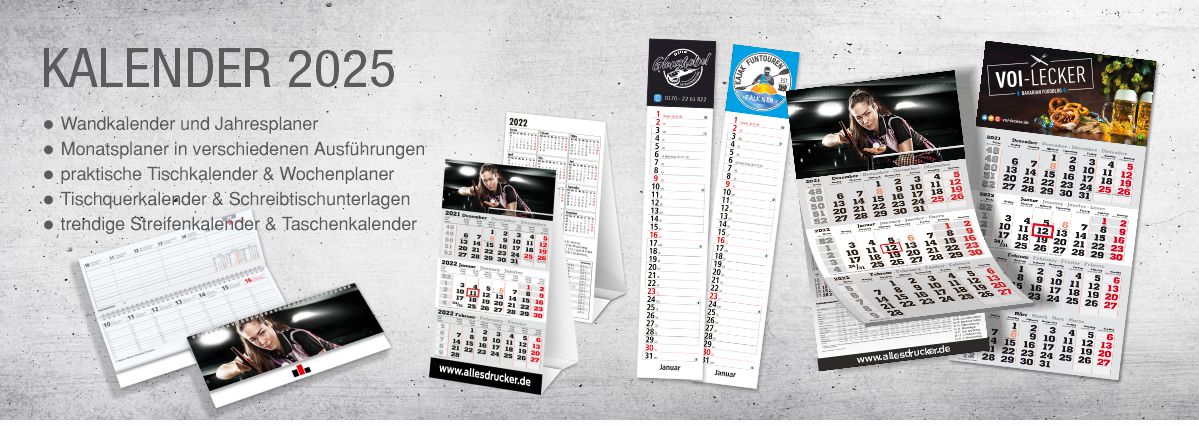 Werbekalender 2025 Werbekalender Angebot für 2025