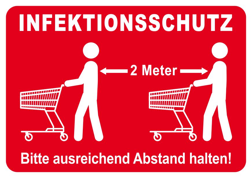 Corona Prävention Hinweisschild für 