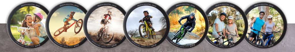 Beispiele für Photo-Wheels Einige Beispiele von Photo-Wheels Drucken in gebrauchten Fahrradmäntel