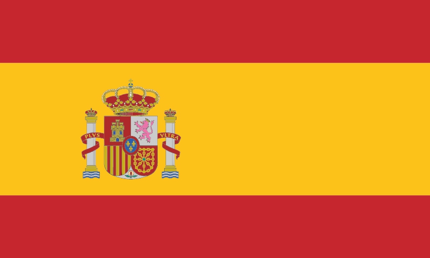 Spanische Flagge und Wappen, Flagge Spaniens Visitenkarte