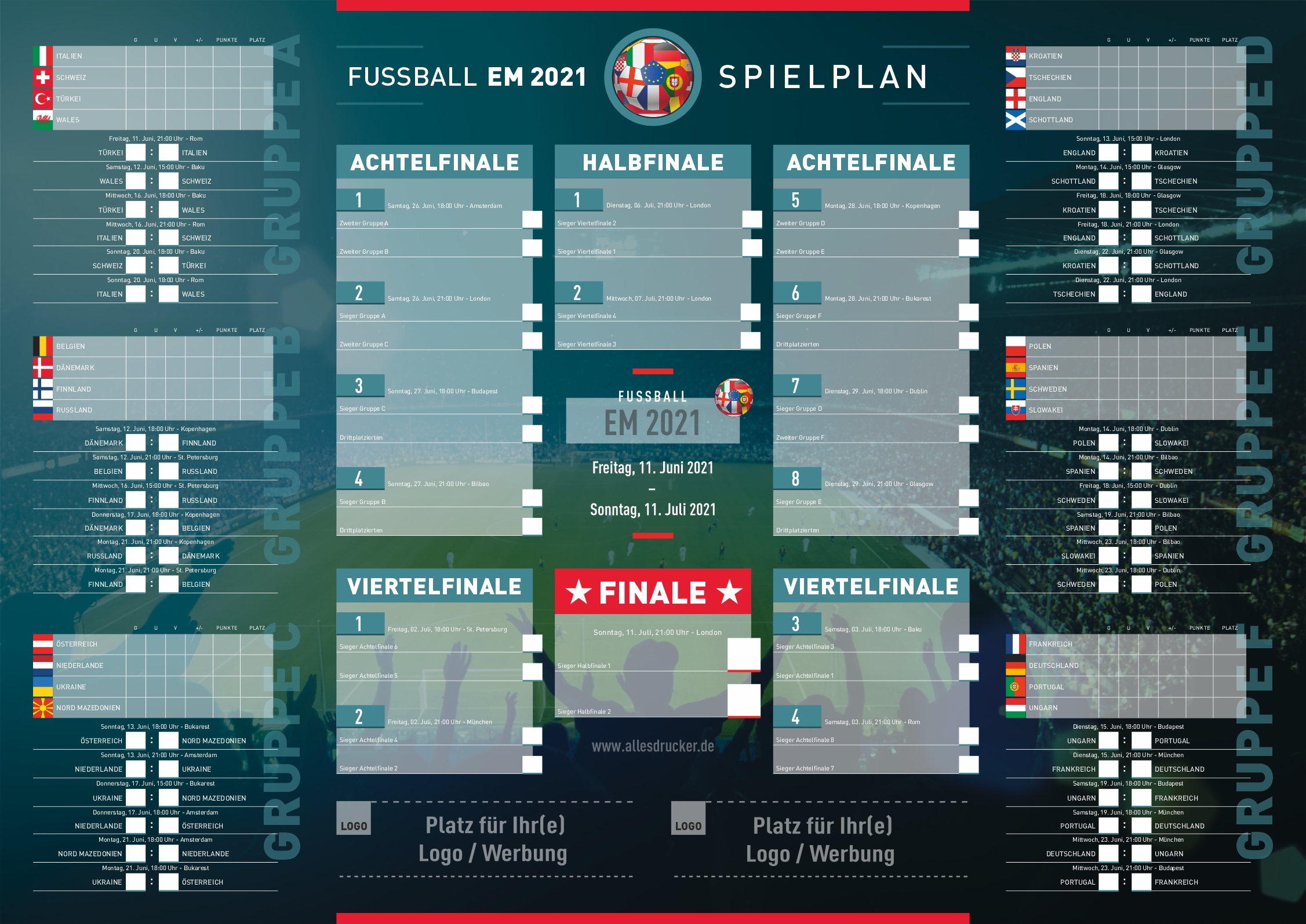 Fußball Wm Em 2021 Spielplan / Em2021 Pocketplaner Als ...