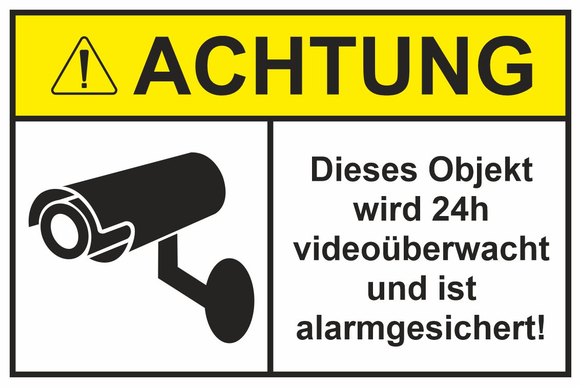 Videoüberwachung Schild ACHTUNG! Videoüberwachung ☆ günstig vom  Allesdrucker