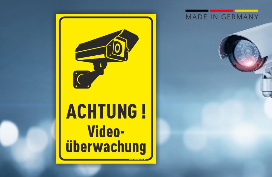 Schild, Videoüberwachung (mit Symbol)